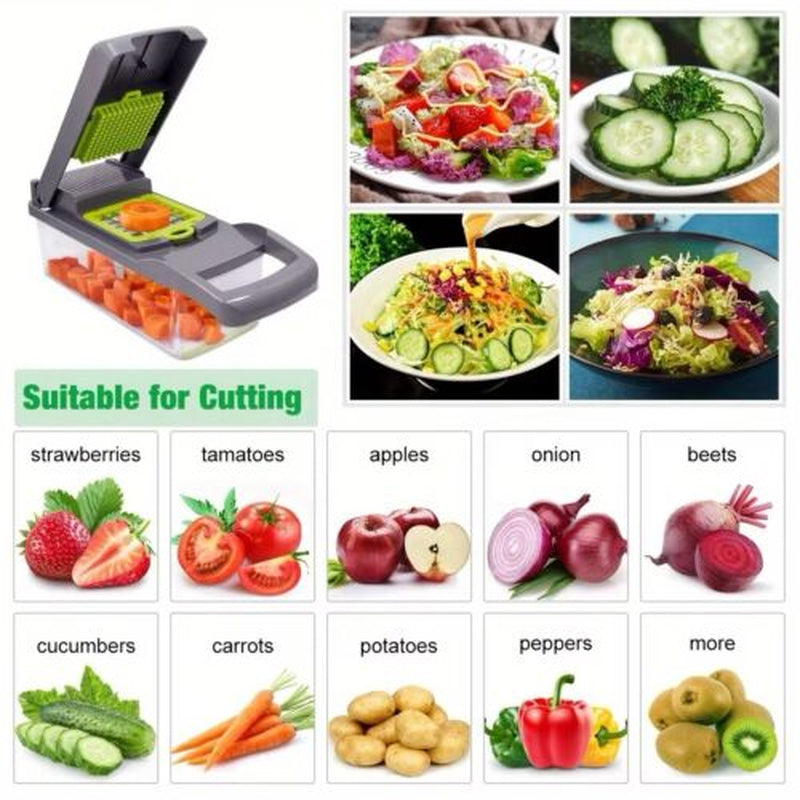 Vegetable Chopper, Professional Onion Chopper, 14 in 1 Multifunctiona