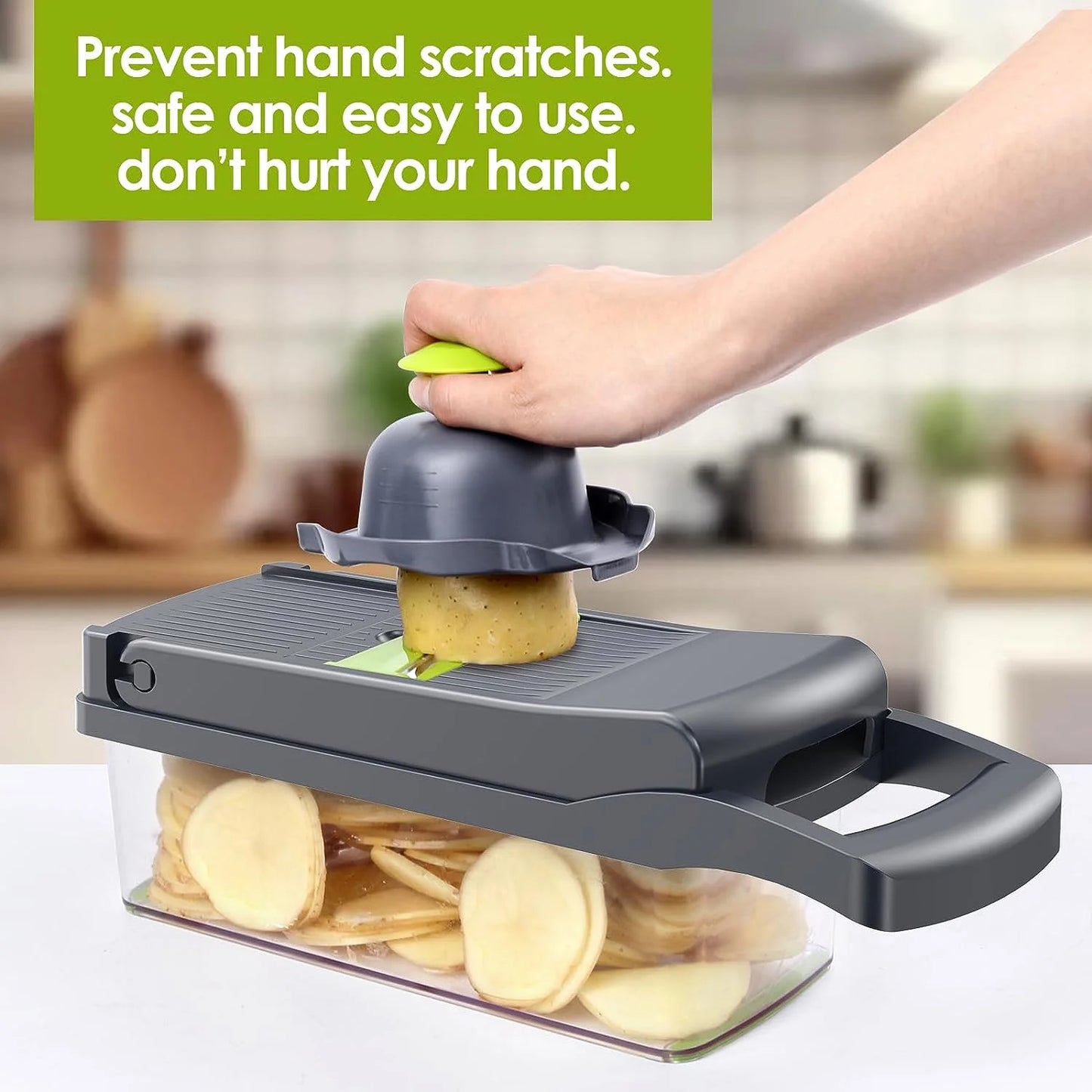 Vegetable Chopper, Veggie Chopper, Multifunctional 12 in 1 Food Chopper, Vegetable Slicer Dicer with 8 Blades, Onion Chopper Vegetable Cutter with Salad Garlic Carrot