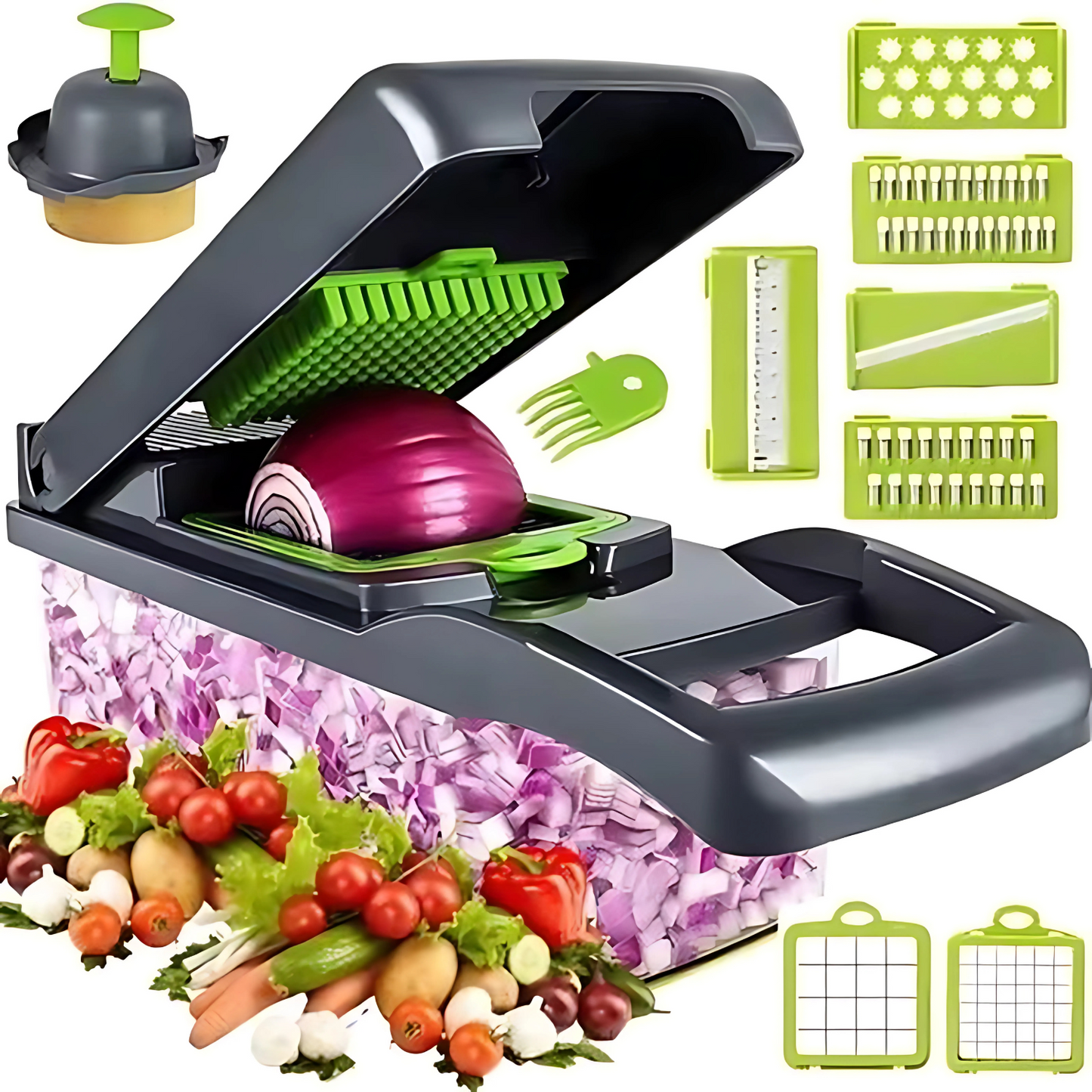 🔥 VeggiTek® 16 Pro – El cortador de verduras más completo del mercado 🥕🍅🔪