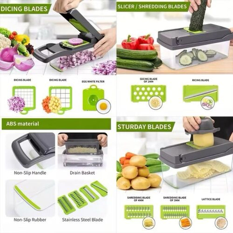Vegetable Chopper, Professional Onion Chopper, 14 in 1 Multifunctiona